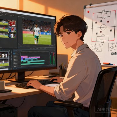 视频分析师李彤，负责集锦剪辑和战术拆解